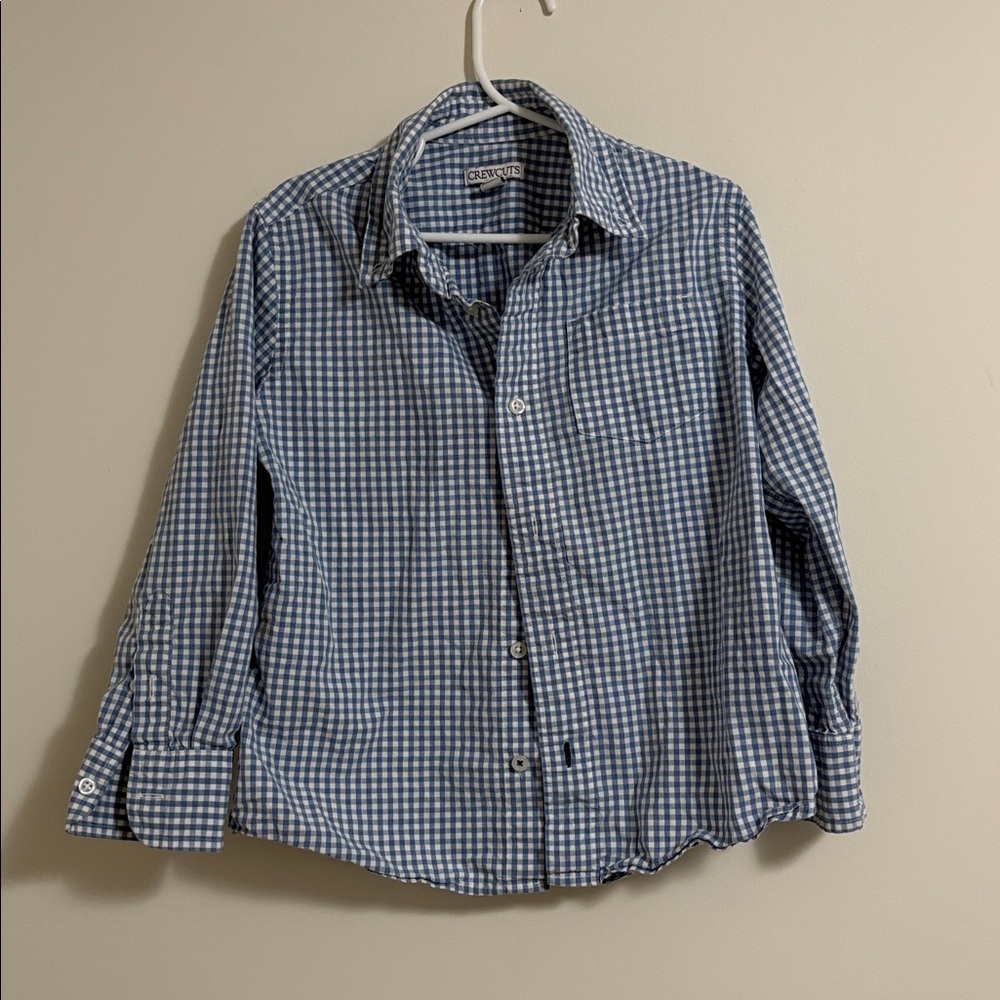Crewcuts Blue and White Gingham Boys Shirt